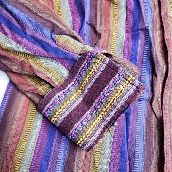 Robert Graham Multicolor Flip Cuff Collar Button Shirt Men's Size Small - Picture 9 of 10